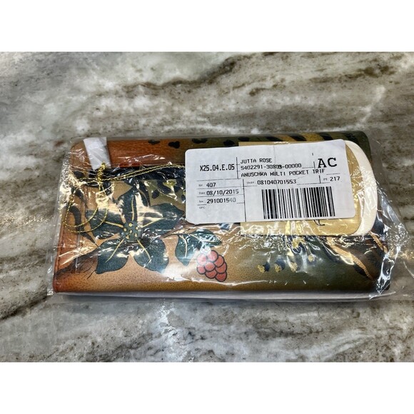 Anuschka Women's Wallet Floral Leopard Tiger Design Trifold Credit Bills Coins - Picture 5 of 11